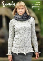 Knitting Pattern - Wendy 6086 - Harris DK - Cable Pointed Sweater and Sleeveless Top